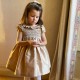 Diana Special Occasion Dress Champagne Silk with Gypsophila Hand Smocking Diana Special Occasion Dress Champagne Silk with Gypsophila Hand Smocking
