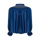 Cleopatra Blouse Cobalt Silk Cotton Sapphire with Vanilla Hand Smocking Edition 33 Cleopatra Blouse Cobalt Silk Cotton Sapphire with Vanilla Hand Smocking Edition 33